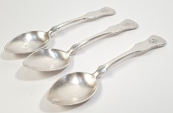 Antique/vintage silver mocha / coffee spoons / 3 pcs