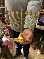 Hanukkah candle holder, 18 cm high, in a beautiful base. Made of copper