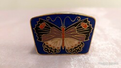Copper compartment enamel box with inlay, box