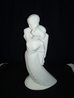 Rarer! Árpád Világhy: couple in love, m: 32.5 cm - in good condition - painted head with strap and belt!!