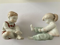 Porcelán Aquincum fiú és lány