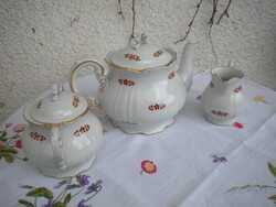 Zsolnay barokk apróbb mintás teás készlet