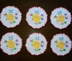 Hand-embroidered coasters