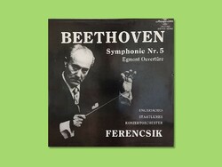 Beethoven bakelit lemez, 5. szimfónia és Egmont nyitány, vezényel Ferencsik János
