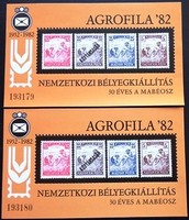 Ei5sk2 / 1982 agrophile commemorative sheet with serrated 2 consecutive serial numbers