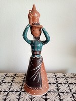 Margit Kovács ceramic girl with pitcher 47 cm