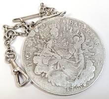 Patrona bavariae -1755 - watch chain made of antique silver Bavarian Maria thaler
