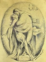 Merényi Rudolf (1893-1957): ”ART DECO SZERELMI JELENET”