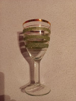 Champagne glasses with green stripes, 6 pcs