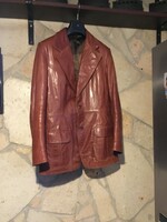Leather jacket (m), classic, slim cut, leather