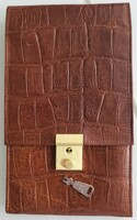 Vintage crocodile leather travel wallet