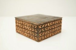 Mid century copper craftsman's box / copper wood jewelry holder