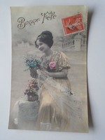 D201779 lady with flowers 1909k lemonnier paris