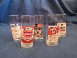 5 retro drinking glasses for sale together