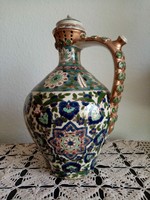 Rare fischer budapest large jug with iznik decor