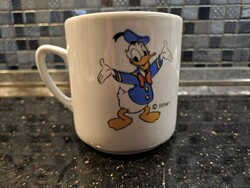 Retro Zajecar Yugoslavian porcelain mug with Donald Duck decor