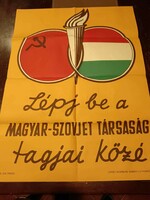 Enter the members of the Hungarian-Soviet society, poster 1960s