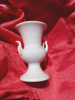 Beautiful white porcelain vase with two handles
