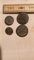 4 very old (early 1800s) military buttons