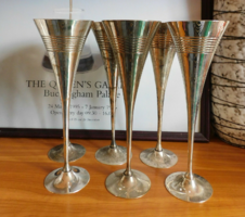Vintage Soviet silver-plated champagne flute - 6 pieces