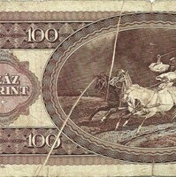 100 forint 1992 nyomdahibás hibás bankjegy papír gyűrődés