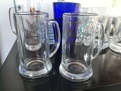 2 beer mugs, made of thick glass
