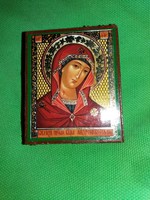 A very nice tiny silver Slavic icon miniature 6 x 6 cm according to the pictures