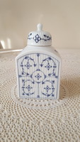 Friesische, blue and white porcelain tea holder with lid, spice holder