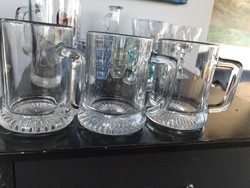 2+1 beer mugs, made of thick glass