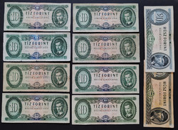 10 db-os gyenge minőségű Forint bankjegy lot