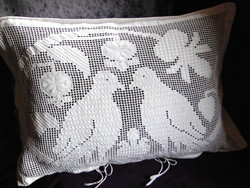 Kalotaszeg carved pillowcase with birds