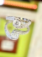 Dazzling silver ring adorned with zirconia stones
