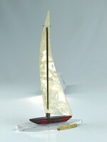 Retro Balaton souvenir plexiglass sailboat