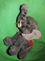 Antique traffic goods wire frame micro plush velvet lucky elephant figurine 8 cm as shown in the pictures