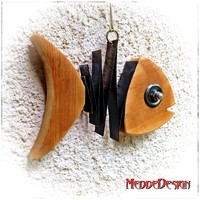 Meddedesign the fish. Steampunk installation, kinetic spatial hanging decor
