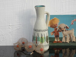Jasba West German ceramic vase from the 1950s, a mid-century vase with interesting decor