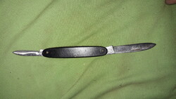 Antique double-edged knife with vinyl handle 6 cm - 3 cm with blades spread out, total length 16 cm according to the pictures