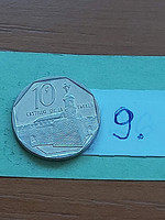 Cuba 10 centavos 1994 steel with nickel plating, castillo de la real fuerza 9