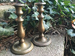 An old pair of smaller shaped candle holders