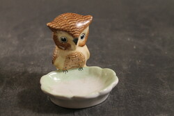 Antique porcelain owl with tray 413