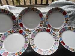 6 Kalocsa hand-painted cake plates 17 cm - the price applies to 6