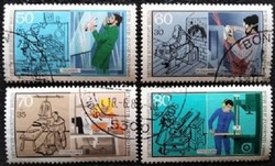 BB754-7p / Németország - Berlin 1986  Ifjúsági jólét – Kereskedelem bélyegsor pecsételt
