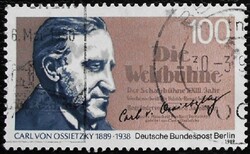 BB851p / Németország - Berlin 1989 Carl von Ossietzky bélyeg pecsételt