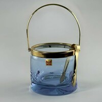 Italian ice bucket with ice holder - violet / blue color changing glass - lacs