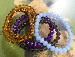 Face polished colored glass bracelets