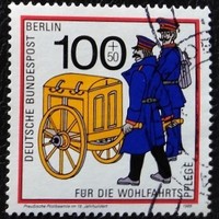 BB854p / Németország - Berlin 1989 Postai Szállítások bélyegsor  100+ 50 Pf  értéke pecsételt