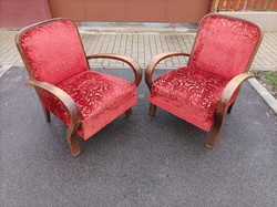 Art deco armchair, pair of rumba grandma armchairs