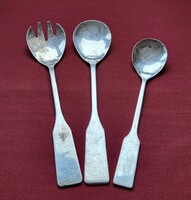Mk antique zinc spoon set zn.4 Salad fork picking spoon silver color