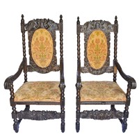 A pair of Neo-Renaissance armchairs