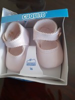 Baby shoes, pink, leather